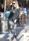 Hilary Duff in grey leggings Out for Lunch Wid Family in Beverly Hills